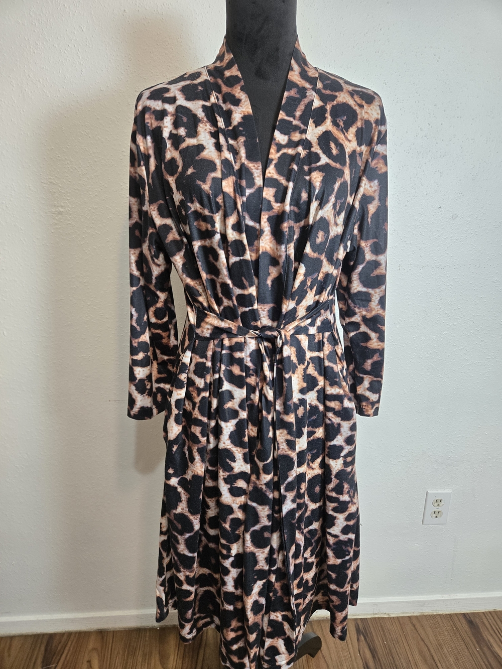Leopard Print Wrap Robe Xl